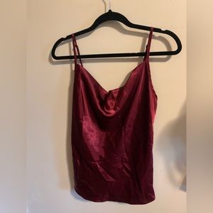 American Eagle dark red shawl neck top